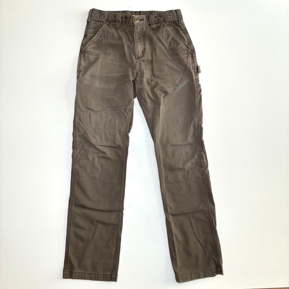 Carhartt Carpenter Pant Mens 31 Brown Relaxed Fit Grunge Durable B324 DFE Work